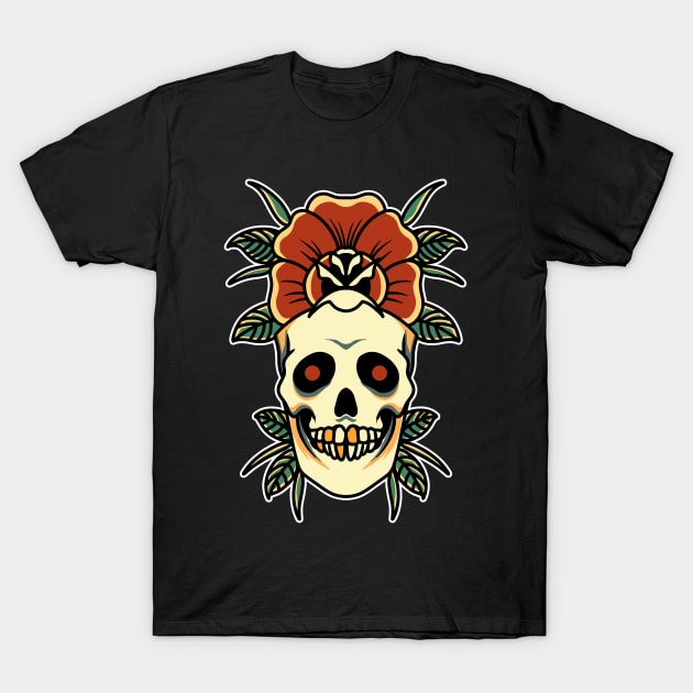 rose skull T-Shirt by donipacoceng